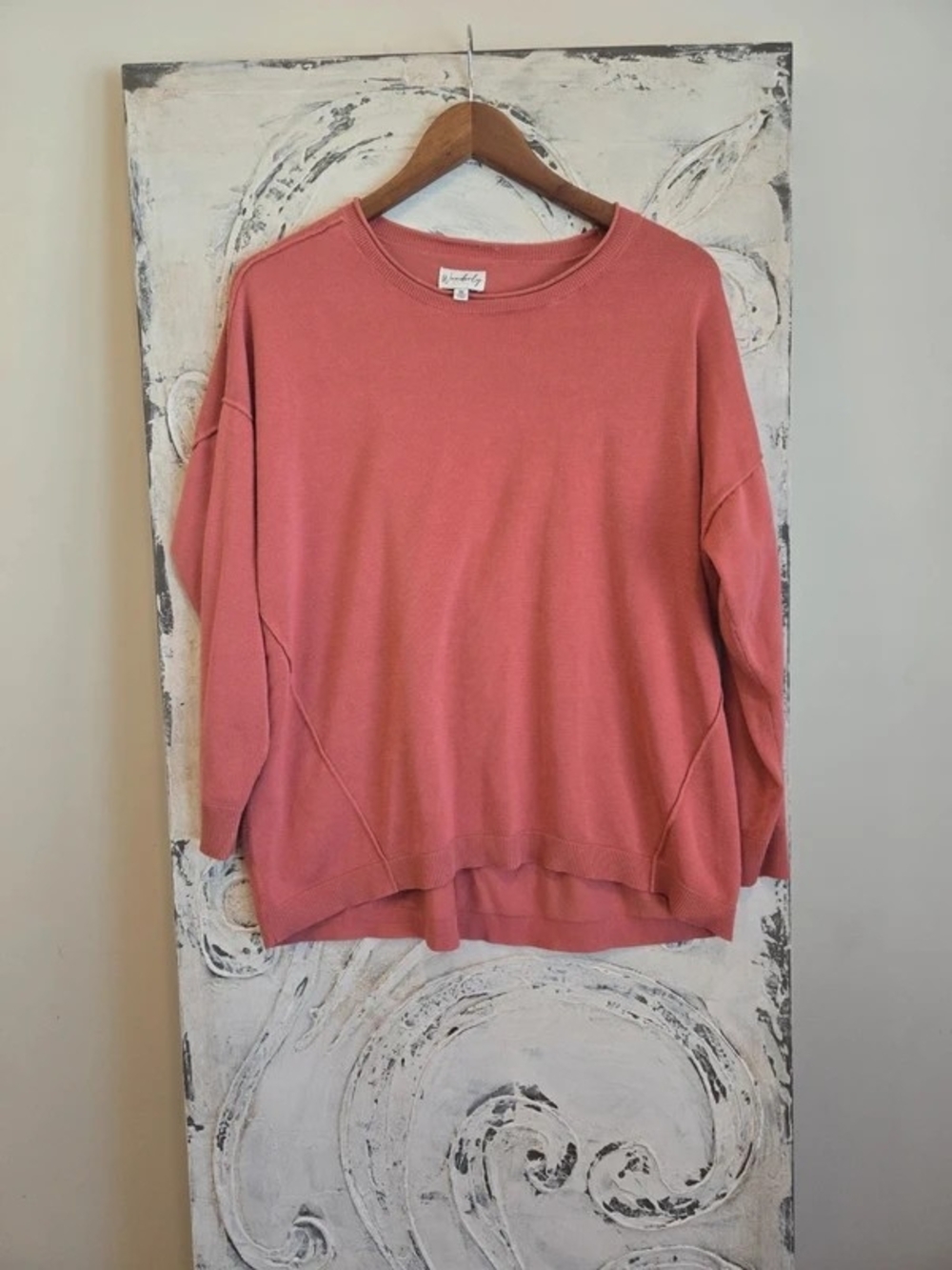 Wonderly Relaxed Crewneck Sweater - Coral Rose
